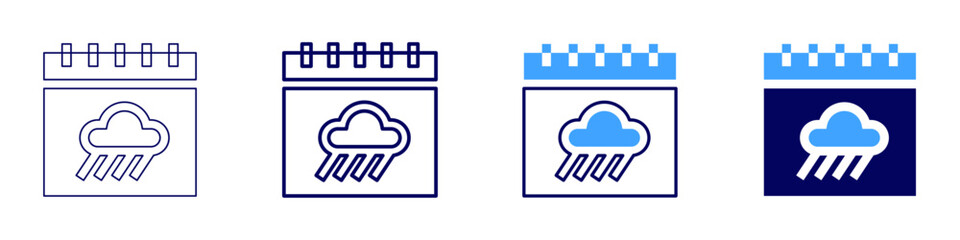 Vision planner icon in 4 different styles. Thin Line, Line, Bold Line, Duotone. Duotone style. Editable stroke