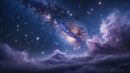 Fototapeta premium Beneath the Milky Way Galaxy, constellations and celestial formations