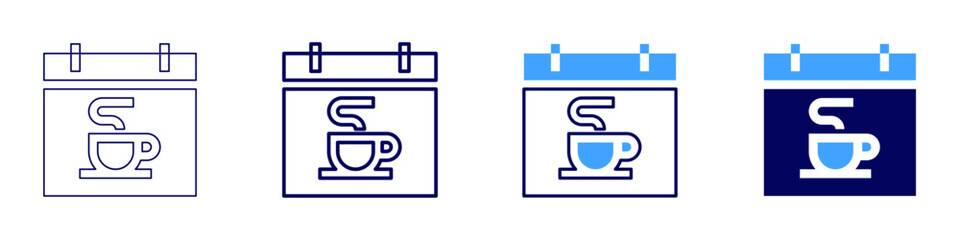 Zen planner icon in 4 different styles. Thin Line, Line, Bold Line, Duotone. Duotone style. Editable stroke