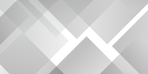 Modern Abstract white and gray transparent background with squares shapes.Space futuristic design concept.Decorative web layout or poster, banner. white paper texture Gray background .	
