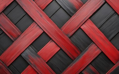 Abstract red and black crisscross pattern