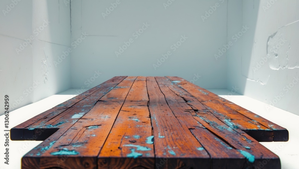 Poster Display options feature a white background paired with a wooden table surface.