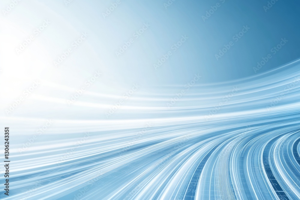 Poster Binary code patterns interlace with glowing circuit lines against a softly blurred blue backdrop, suggesting themes of digital innovation and advanced technology