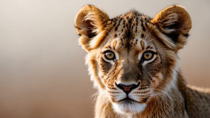 Obraz premium Close-up of a young lioness