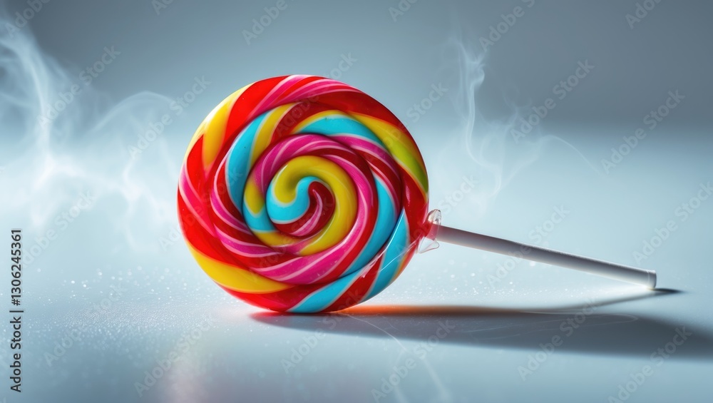 Poster vibrant and enticing lollipop set against a white backdrop with a clipping path