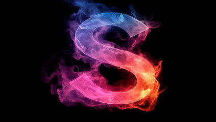 Obraz premium a shape in the form of an s, floating on a black background,