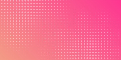 Pink orange polka dots gradient halftone background. Pop art cartoon dot texture with comic graphic design, modern art