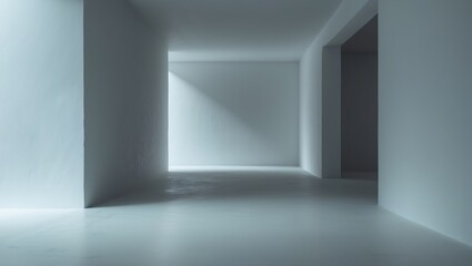 Obraz premium Clear interior space with vacant corners and walls, a design template.