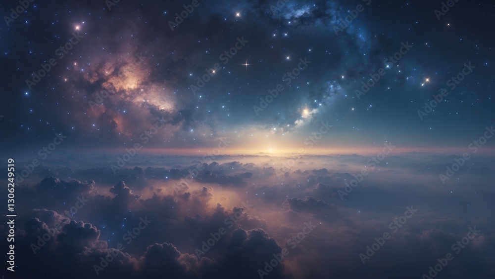 Poster abstract representation of deep space and starry skies
