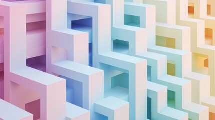 Abstract Geometric Formations with Soft Gradient Background