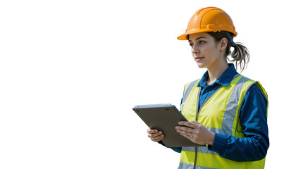 female worker holding a clipboard