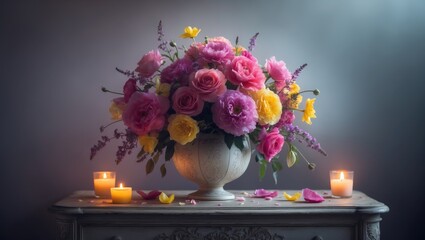 Fototapeta premium Celebrating Women's Day with a bouquet of flowers