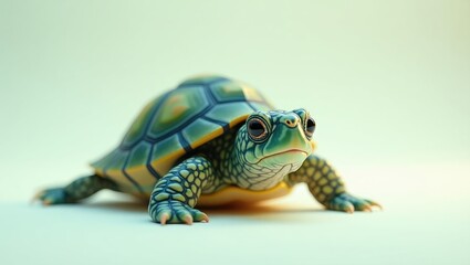 Obraz premium charming turtle on light background