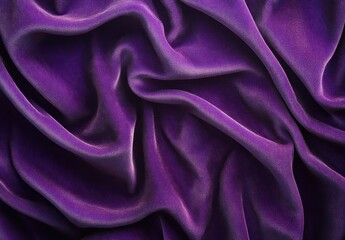 Obraz premium Luxurious Deep Purple Satin Fabric with Soft Texture and Fluid Drapery, Ideal for Textiles, Fashion, and Elegant Backgrounds in Photography Projects