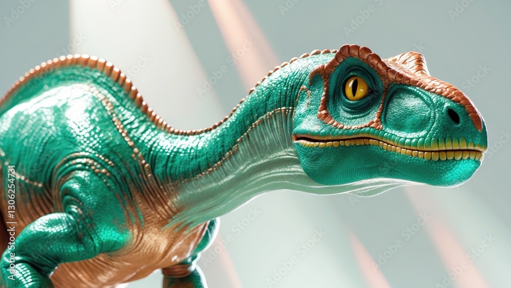 Poster dilophosaurus, a theropod dinosaur from the early jurassic era (rendered in isolation with shadow on