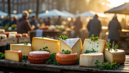 Fototapeta premium Dutch cheese can be found at the local market. culinary traditions
