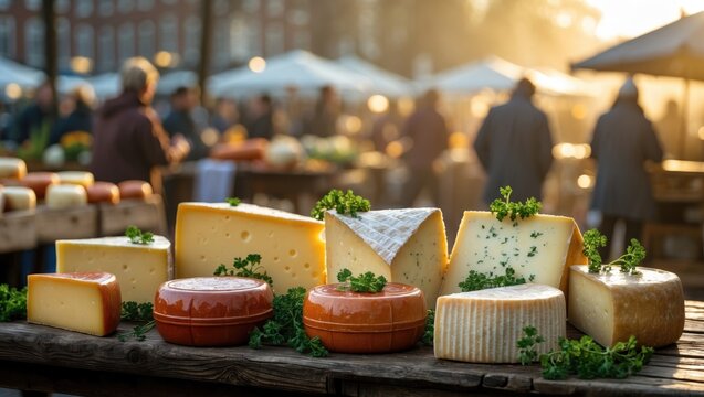 Dutch cheese can be found at the local market. culinary traditions