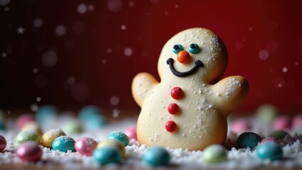 Tasty Christmas cookies shaped like snowmen