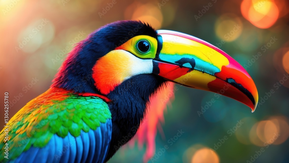 Poster vivid profile image of a toucan bird
