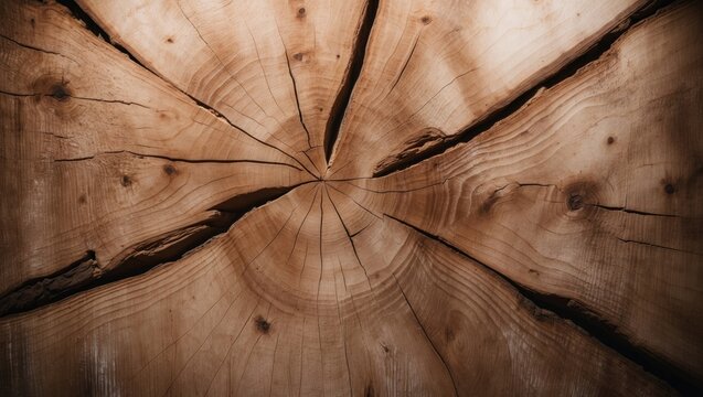 a substantial piece of wood with a prominent cross-section pattern.