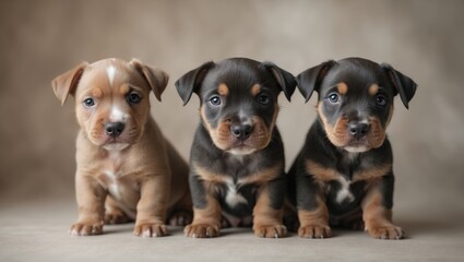 Obraz premium charming american staffordshire terrier pups