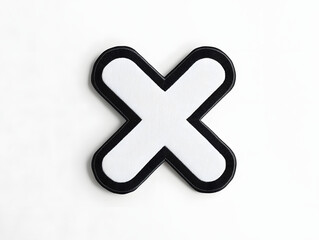Minimalist Black and White Letter X Embroidered Patch Mockup