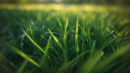 Obraz premium A close-up view of vibrant green grass in a grassy field.