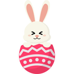 Cute Easter Bunny in Eggshell
