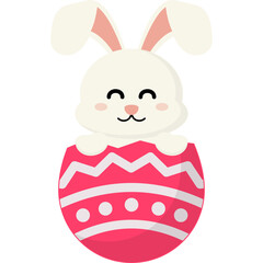 Cute Easter Bunny in Eggshell
