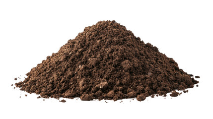 pile of soil isolated on white background