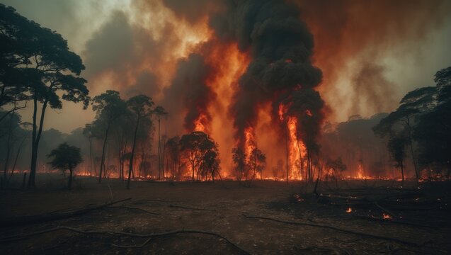 Amazon Rainforest in Brazil ablaze to clear land for grazing