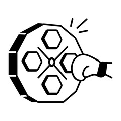 Obraz premium Music boxing icon in hand drawn style 