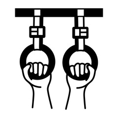 A hand drawn icon of gymnastic rings 
