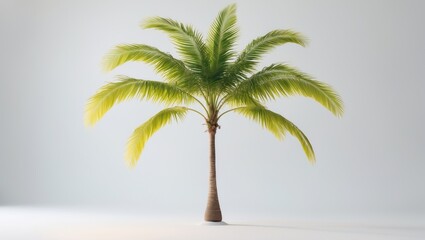 Obraz premium Illustration of a banana palm against a simple white background.