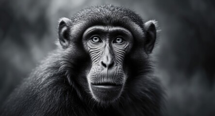 Obraz premium Face of a Barbary macaque