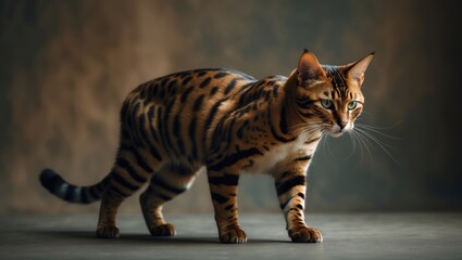 Bengal feline poised to leap