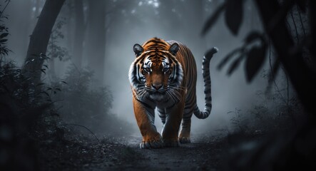 Bengal Tiger commands respect and attention... Striding with unmatched confidence... Anyone who dares to challenge him should reconsider!!