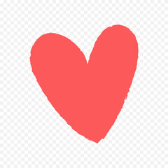 Hand drawn heart on white background. Valentines Day vector elements heart shapes love