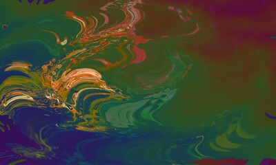 Abstract liquid swirl painting with vibrant colors