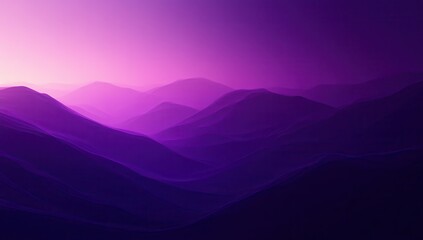 Serene and Dreamy Purple Landscape with Soft Hills and Gradual Color Transitions Under a Twilight Sky