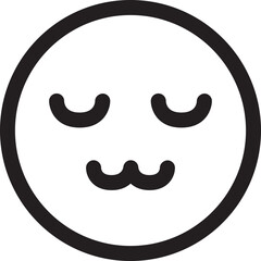 絵文字　顔文字　顔　笑顔　スマイル　寝る　睡眠　目を閉じる　アイコン　飾り　イラスト　デザイン　素材