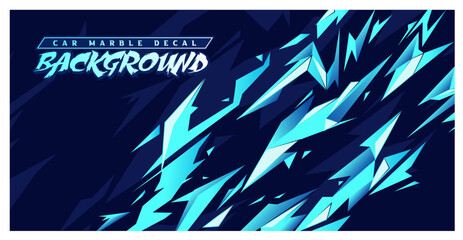 	
Abstract geometric ice car livery wrap background vector design blue rebel grunge flame, lightning, thunder, claw art racing speed , pattern spikes arrow  dragon sporty esport gaming banner