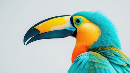 Fototapeta premium Stunning toucan set against a white backdrop