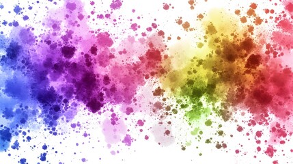 Obraz premium Vibrant Rainbow Watercolor Splashes Abstract Background