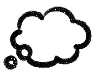 シンプルな考え中な単色吹き出し素材