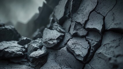 Grey Concrete and Cement Surface with Black Stone Texture