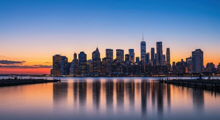 Fototapeta premium new york city skyline at night