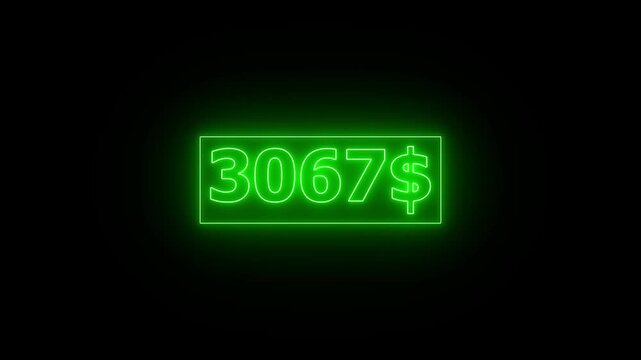 55 Hundred dollar animation isolated on black background for business concept Number counter of dollar animation on black background . count your dollar 0- 5500
