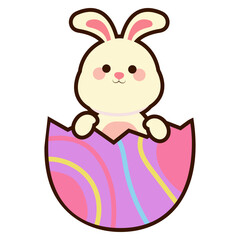 Cute Easter Bunny in Eggshell