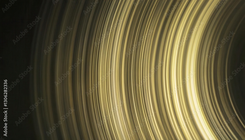 Poster golden light streaks in circular motion, abstract radial texture with dynamic glow, futuristic motion background